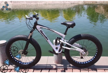 Велосипед FatBike Mercedes M3 White Black на широких покрышках